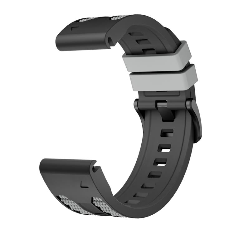 For Garmin 22mm Two Color Matching Sports Silicone Quick Release Watch Band