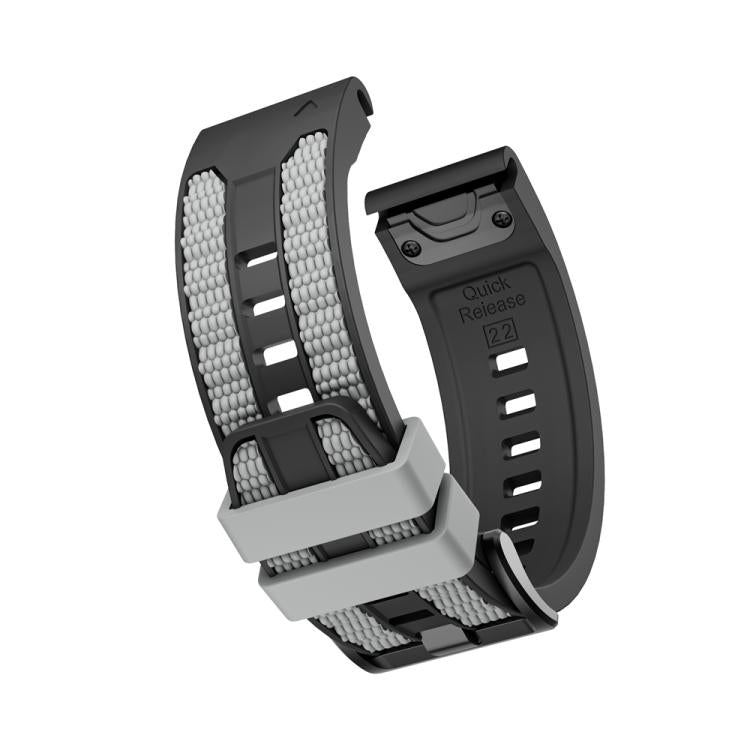 For Garmin 22mm Two Color Matching Sports Silicone Quick Release Watch Band