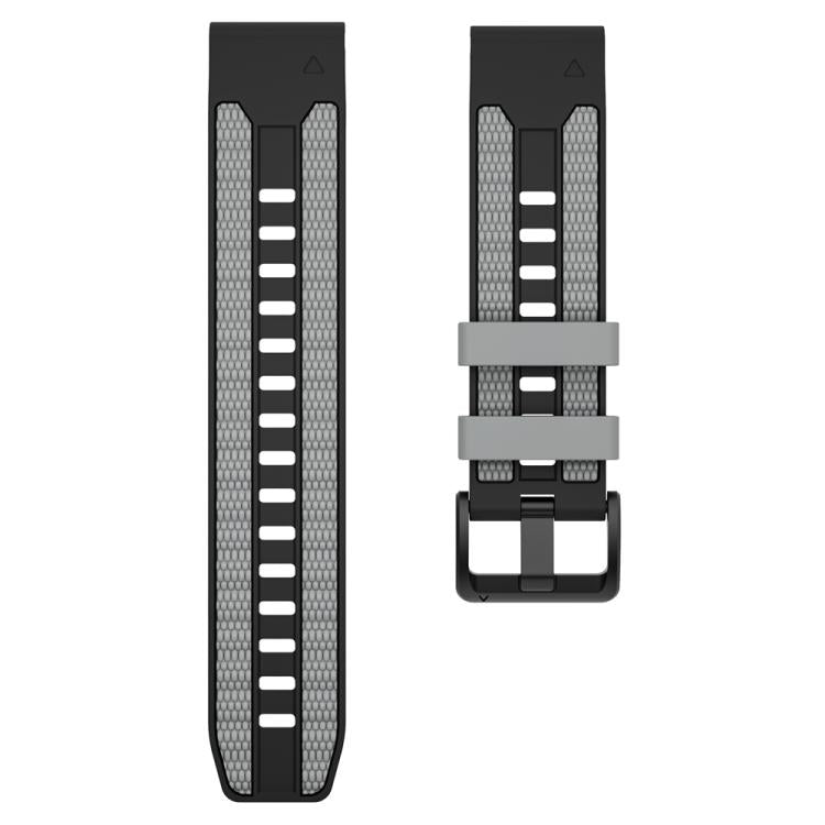 For Garmin 22mm Two Color Matching Sports Silicone Quick Release Watch Band