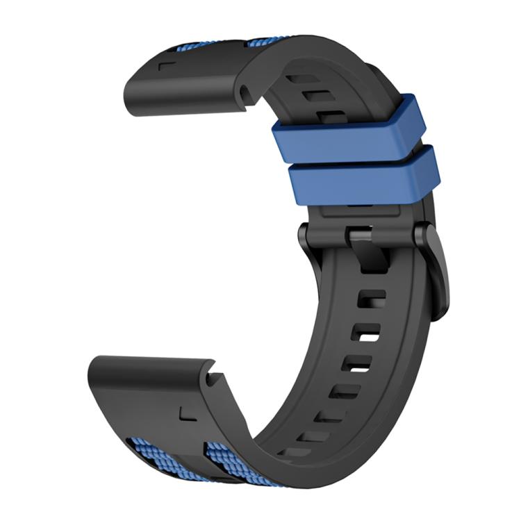 For Garmin 22mm Two Color Matching Sports Silicone Quick Release Watch Band