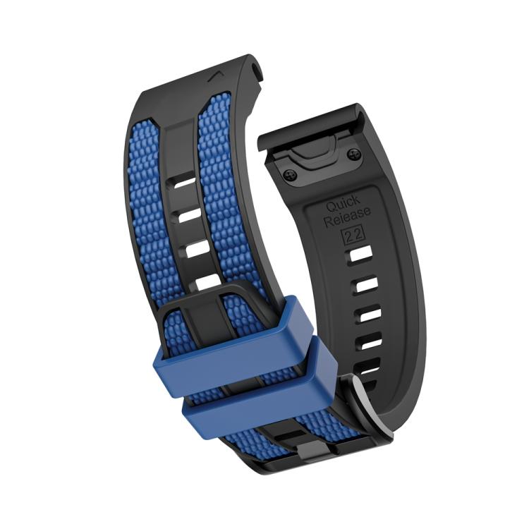 For Garmin 22mm Two Color Matching Sports Silicone Quick Release Watch Band