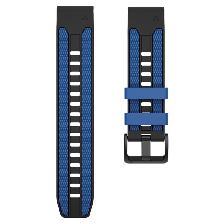 For Garmin 22mm Two Color Matching Sports Silicone Quick Release Watch Band