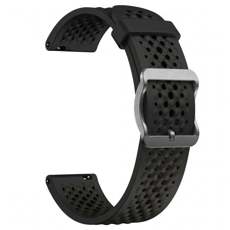 18mm Perforated Breathable Pin Buckle Silicone Watch Band
