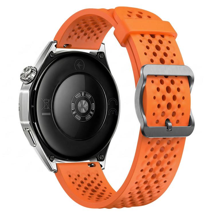18mm Perforated Breathable Pin Buckle Silicone Watch Band