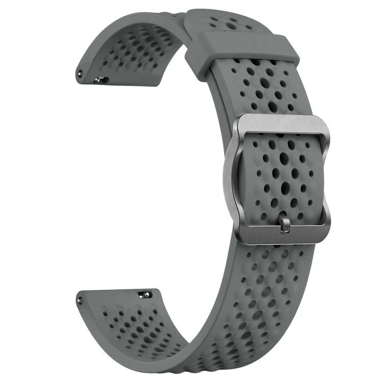 18mm Perforated Breathable Pin Buckle Silicone Watch Band