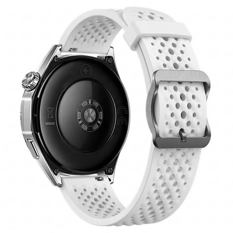 20mm Perforated Breathable Pin Buckle Silicone Watch Band