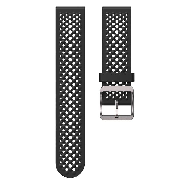 20mm Perforated Breathable Pin Buckle Silicone Watch Band