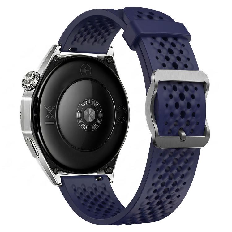 20mm Perforated Breathable Pin Buckle Silicone Watch Band
