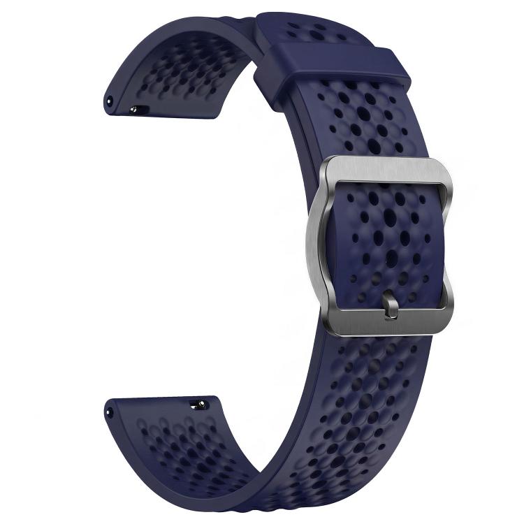20mm Perforated Breathable Pin Buckle Silicone Watch Band