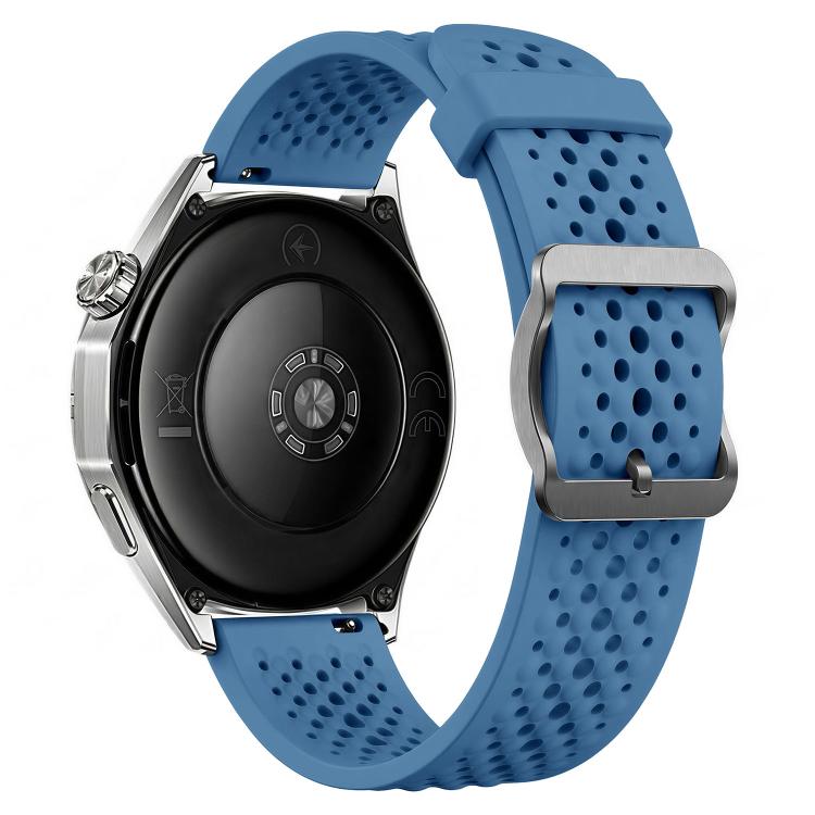 20mm Perforated Breathable Pin Buckle Silicone Watch Band