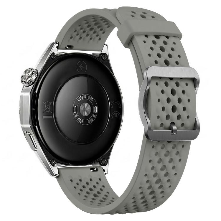 20mm Perforated Breathable Pin Buckle Silicone Watch Band