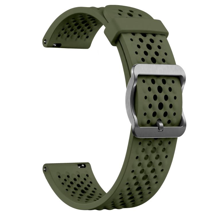 20mm Perforated Breathable Pin Buckle Silicone Watch Band