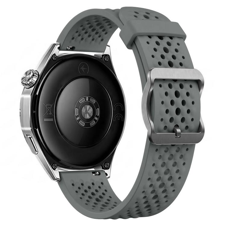 20mm Perforated Breathable Pin Buckle Silicone Watch Band