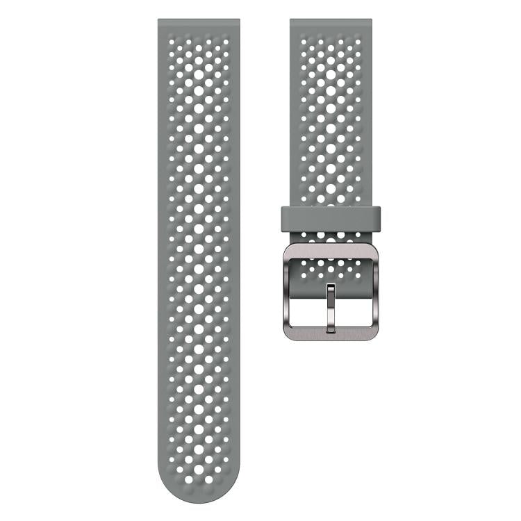 20mm Perforated Breathable Pin Buckle Silicone Watch Band