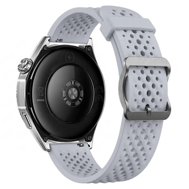 22mm Perforated Breathable Pin Buckle Silicone Watch Band