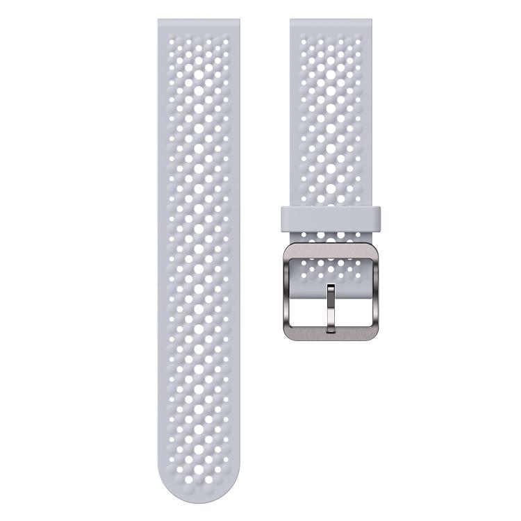 22mm Perforated Breathable Pin Buckle Silicone Watch Band