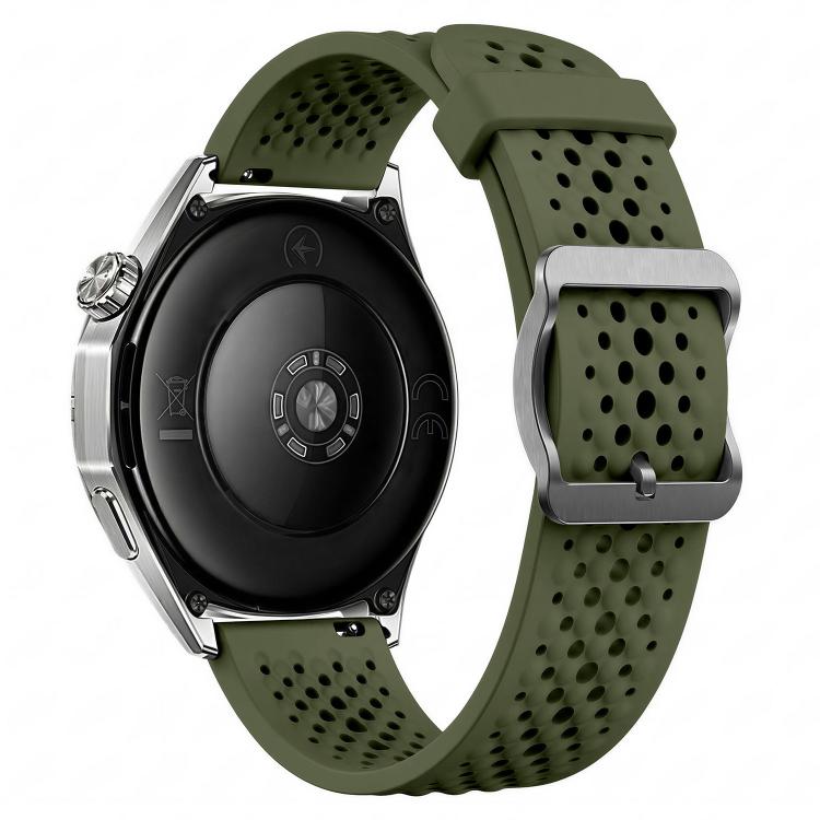 22mm Perforated Breathable Pin Buckle Silicone Watch Band