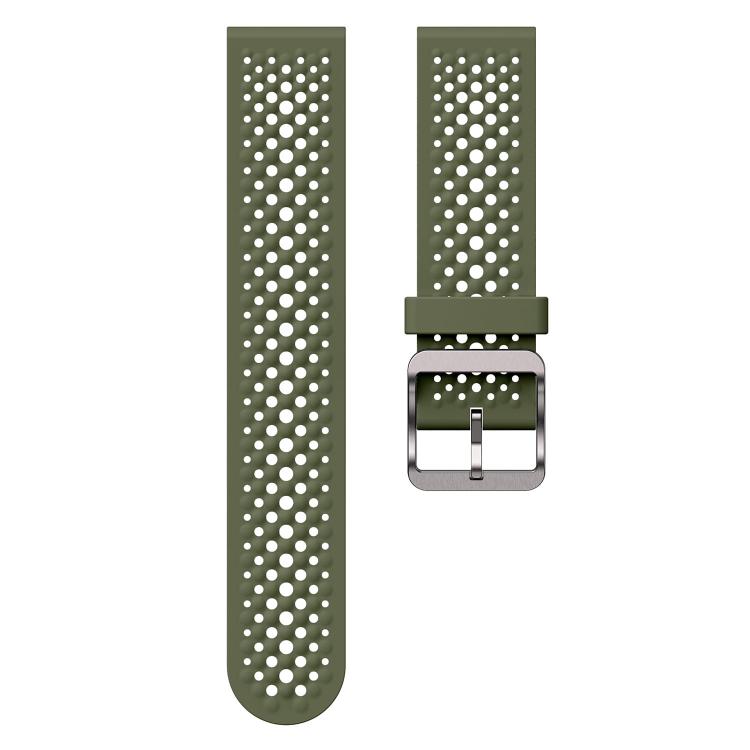 22mm Perforated Breathable Pin Buckle Silicone Watch Band