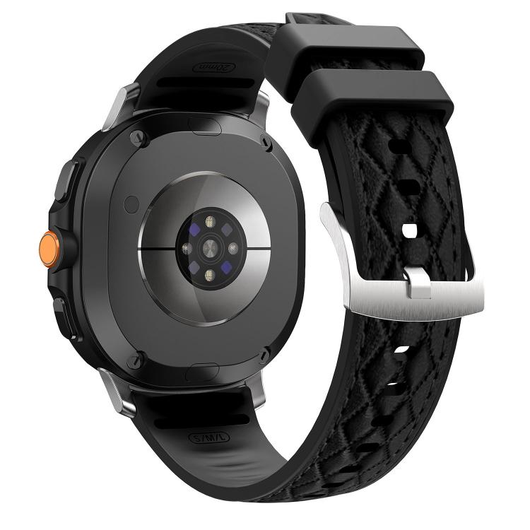 For Samsung Galaxy Watch8 / Watch8 Classic Diamond Texture Vegan Leather Silicone Watch Band