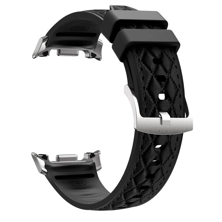 For Samsung Galaxy Watch8 / Watch8 Classic Diamond Texture Vegan Leather Silicone Watch Band