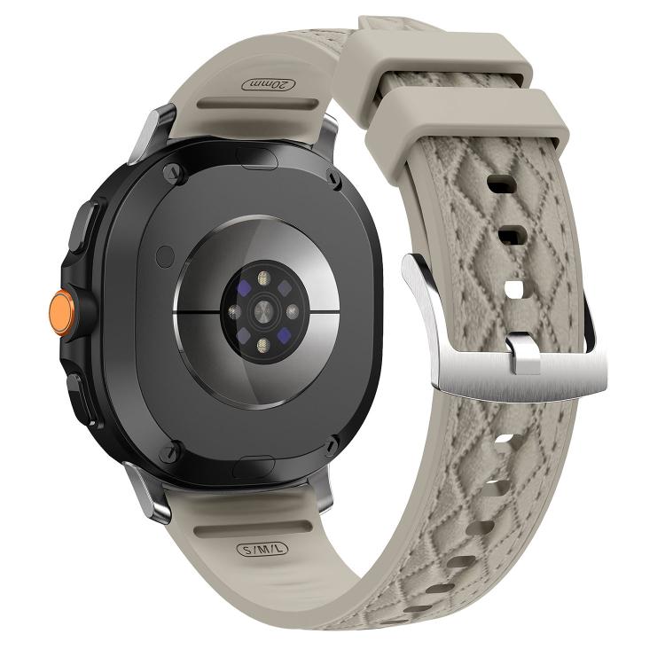 For Samsung Galaxy Watch8 / Watch8 Classic Diamond Texture Vegan Leather Silicone Watch Band