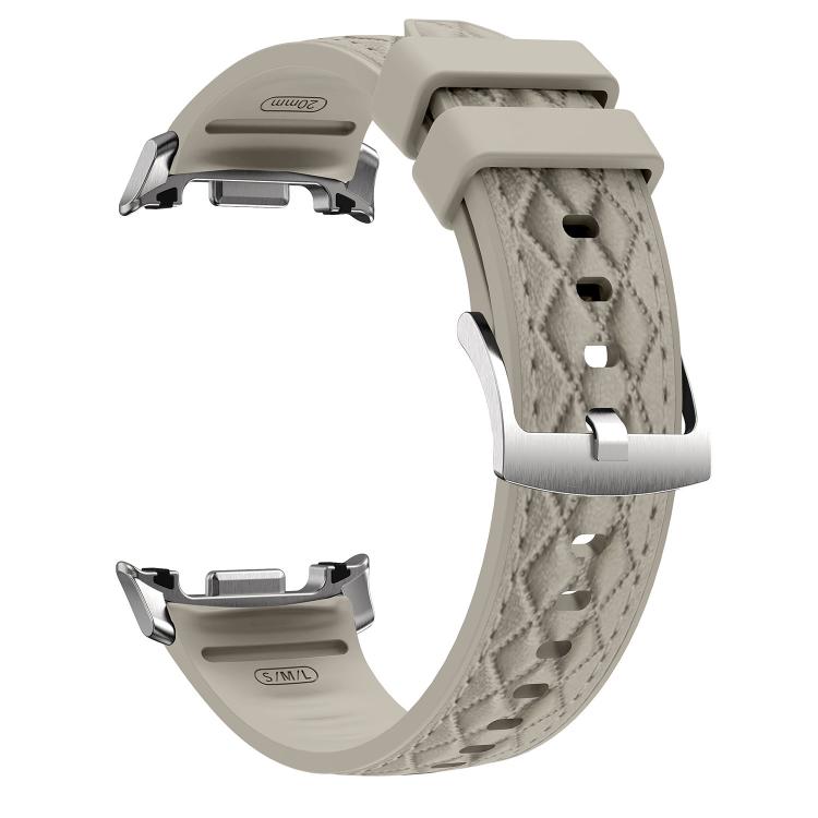 For Samsung Galaxy Watch8 / Watch8 Classic Diamond Texture Vegan Leather Silicone Watch Band