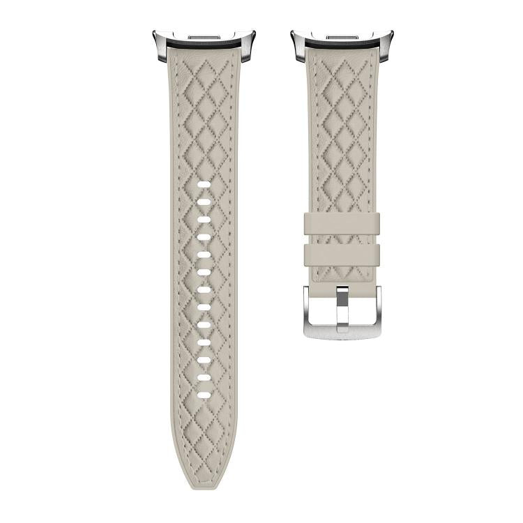 For Samsung Galaxy Watch8 / Watch8 Classic Diamond Texture Vegan Leather Silicone Watch Band