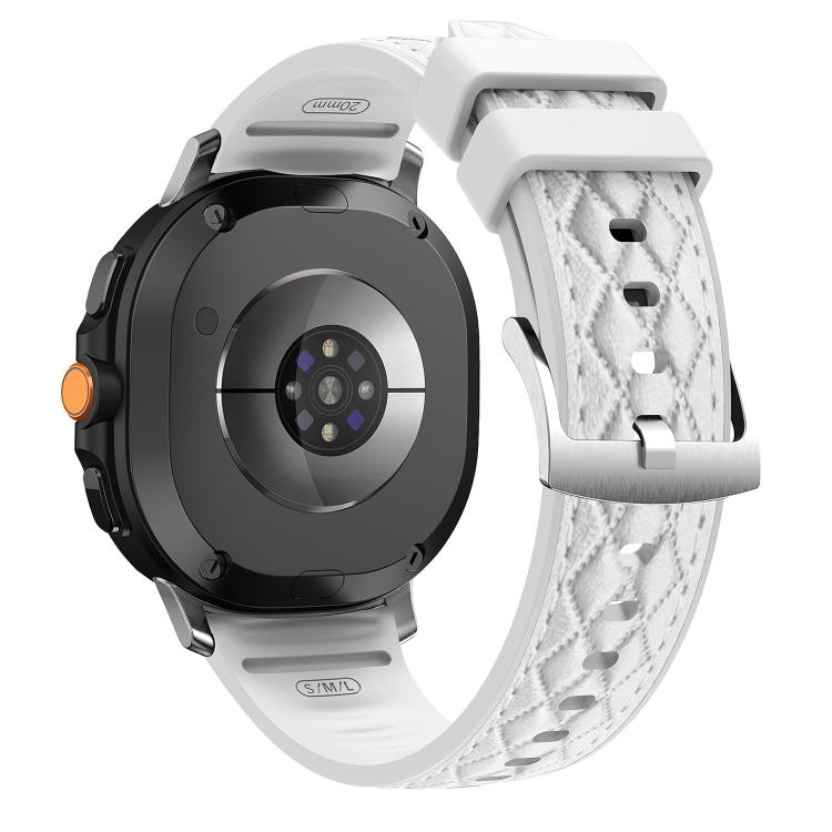 For Samsung Galaxy Watch8 / Watch8 Classic Diamond Texture Vegan Leather Silicone Watch Band
