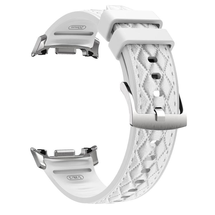 For Samsung Galaxy Watch8 / Watch8 Classic Diamond Texture Vegan Leather Silicone Watch Band