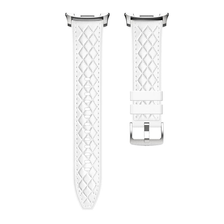 For Samsung Galaxy Watch8 / Watch8 Classic Diamond Texture Vegan Leather Silicone Watch Band