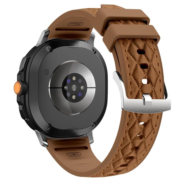 For Samsung Galaxy Watch8 / Watch8 Classic Diamond Texture Vegan Leather Silicone Watch Band
