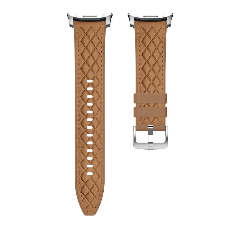 For Samsung Galaxy Watch8 / Watch8 Classic Diamond Texture Vegan Leather Silicone Watch Band