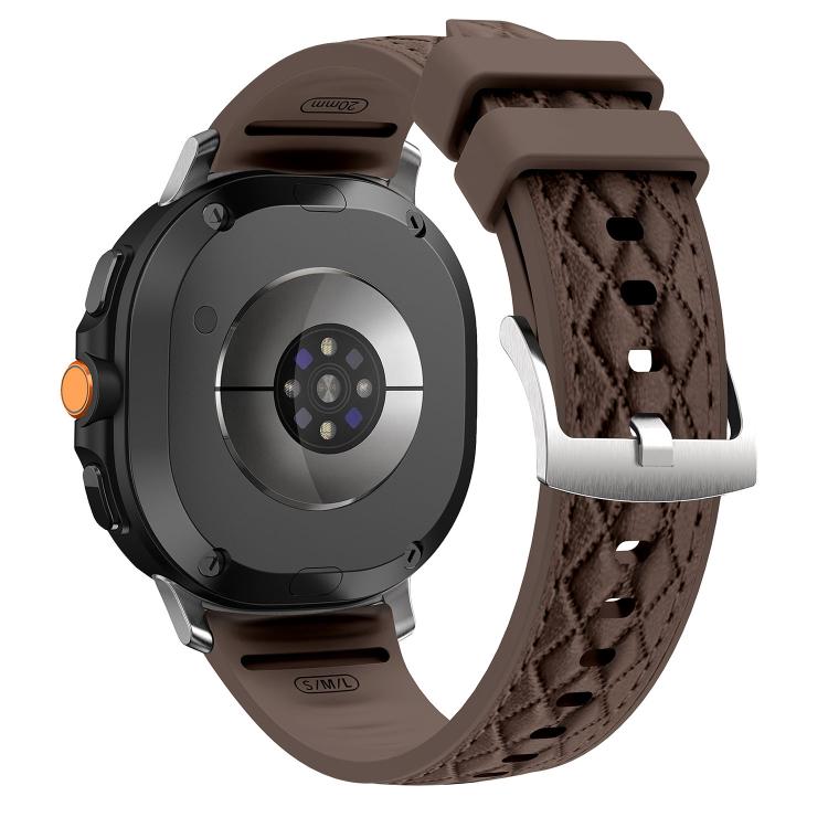 For Samsung Galaxy Watch8 / Watch8 Classic Diamond Texture Vegan Leather Silicone Watch Band