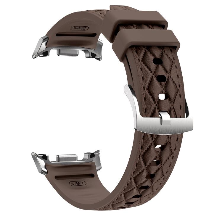 For Samsung Galaxy Watch8 / Watch8 Classic Diamond Texture Vegan Leather Silicone Watch Band