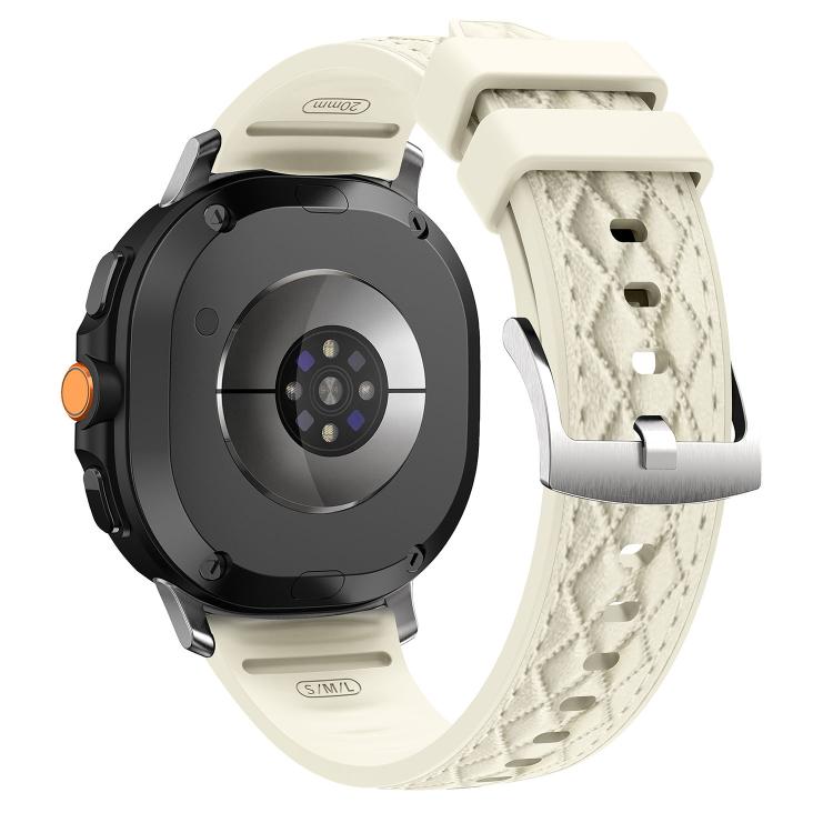 For Samsung Galaxy Watch8 / Watch8 Classic Diamond Texture Vegan Leather Silicone Watch Band