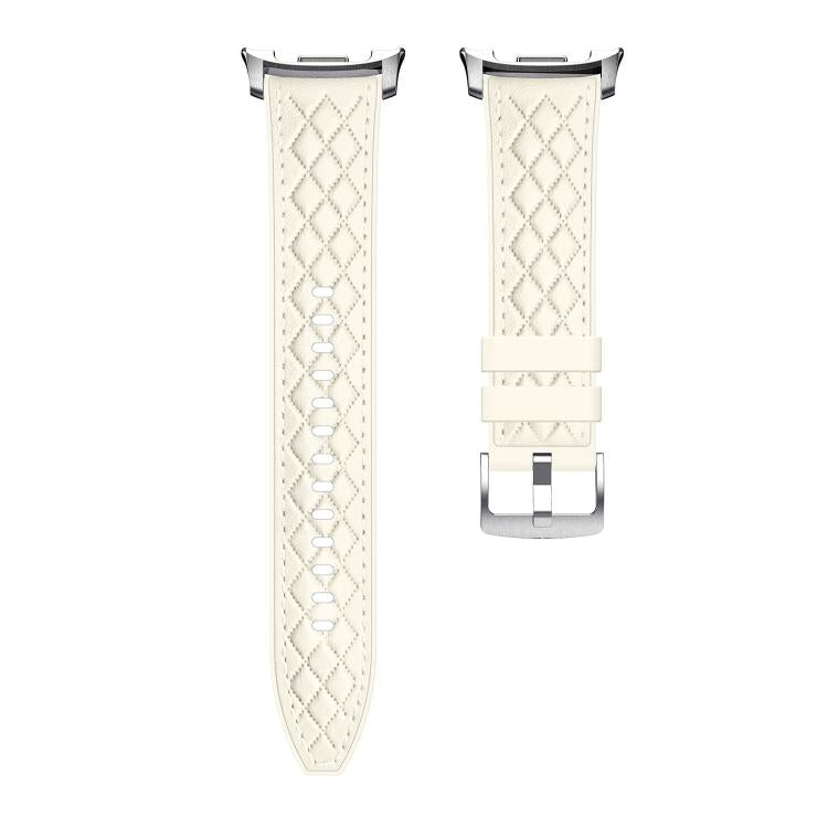 For Samsung Galaxy Watch8 / Watch8 Classic Diamond Texture Vegan Leather Silicone Watch Band