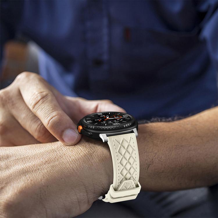 For Samsung Galaxy Watch8 / Watch8 Classic Diamond Texture Vegan Leather Silicone Watch Band