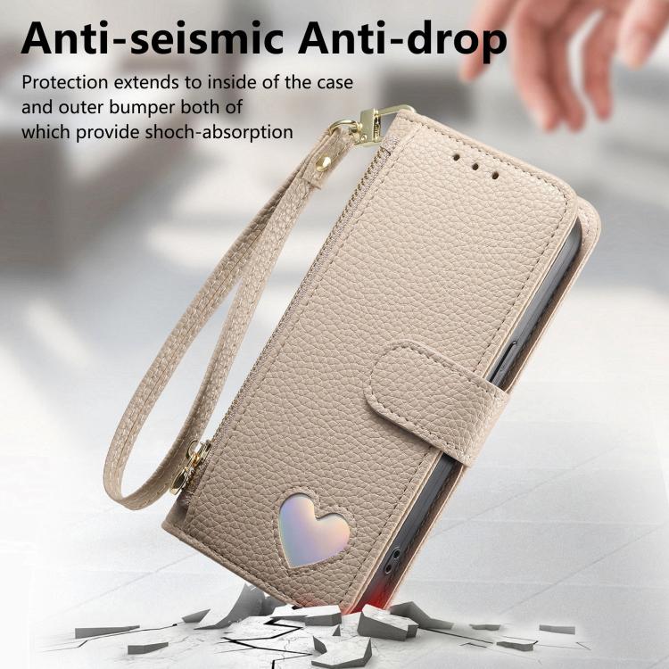 For Samsung Galaxy M36 5G Fantasy Love Heart Zipper Wallet Vegan Leather Phone Case with Strap