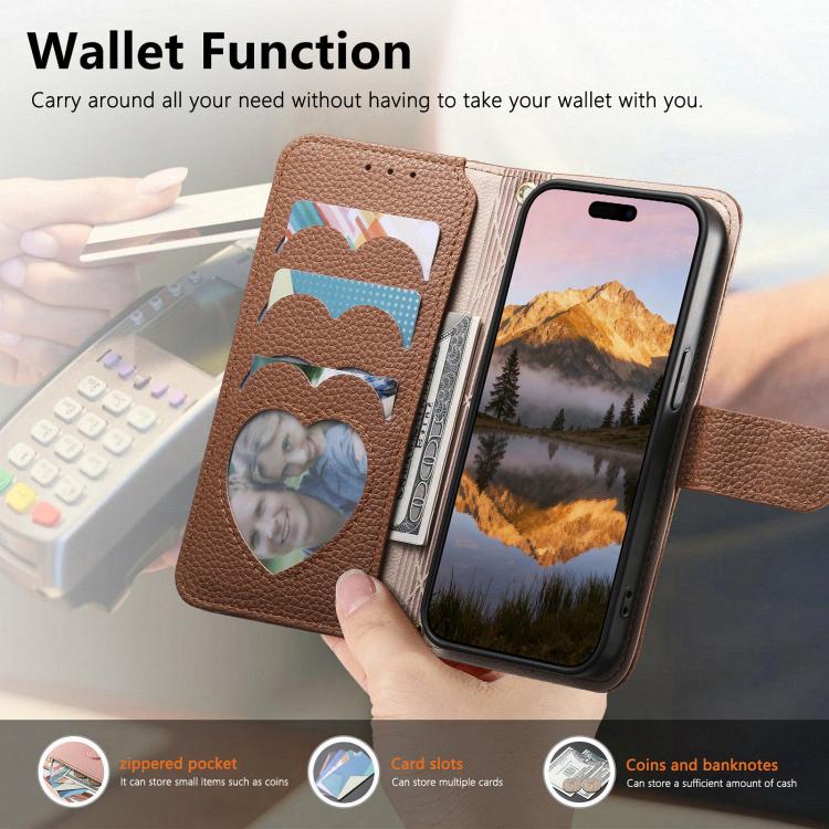 For Samsung Galaxy A36 5G Fantasy Love Heart Zipper Wallet Vegan Leather Phone Case with Strap