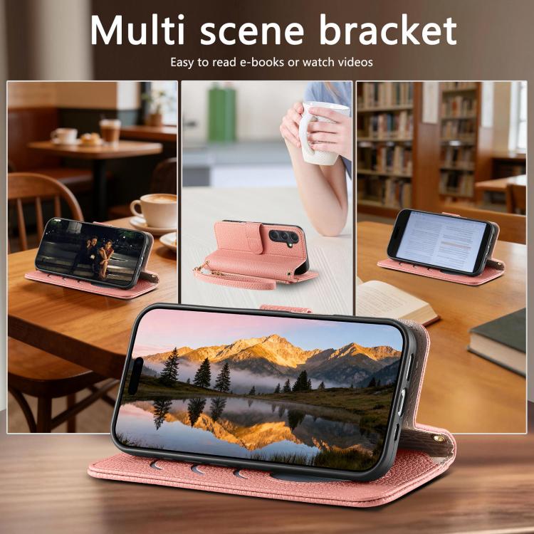 For Samsung Galaxy S23+ 5G Fantasy Love Heart Zipper Wallet Vegan Leather Phone Case with Strap