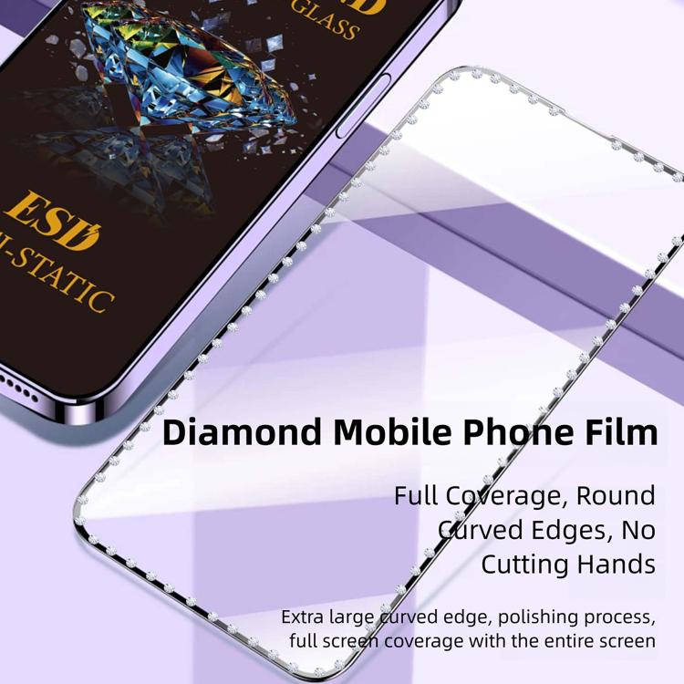 For Tecno  Spark 40 10pcs Full-Screen Diamond-Studded Silkscreen High-Definition Anti-Static Tempered Glass Film