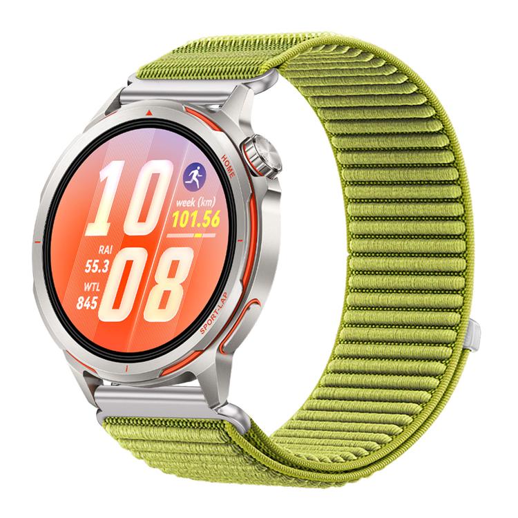 For Huawei Watch GT Runner 2 Woven Nylon Hook And Loop Fastener Metal Interface Watch Band