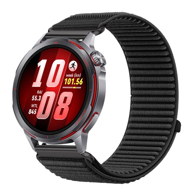 For Huawei Watch GT Runner 2 Woven Nylon Hook And Loop Fastener Metal Interface Watch Band