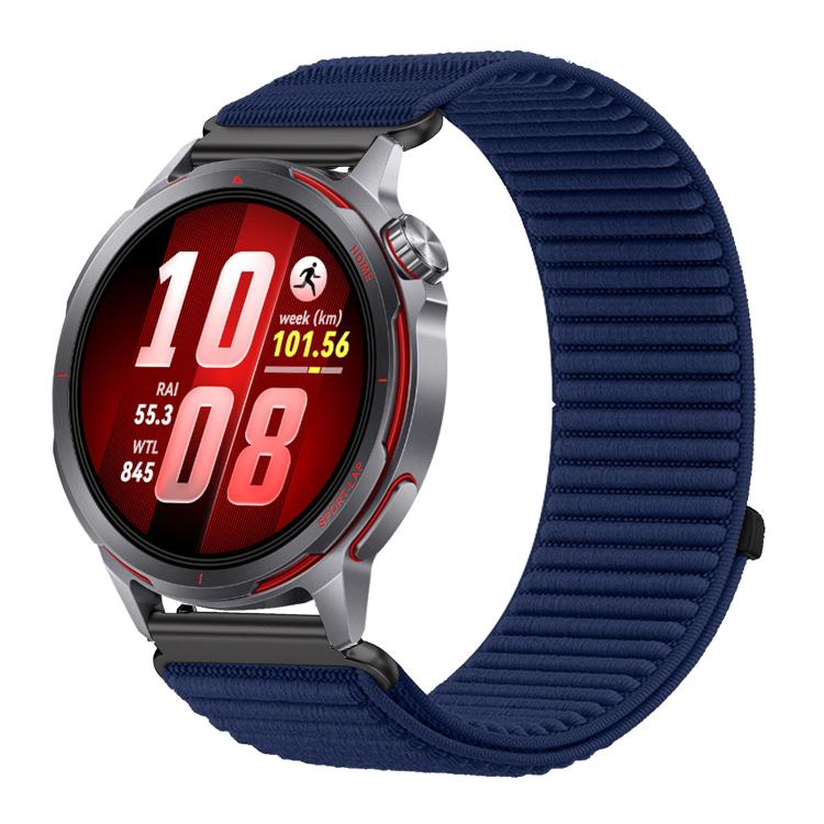 For Huawei Watch GT Runner 2 Woven Nylon Hook And Loop Fastener Metal Interface Watch Band