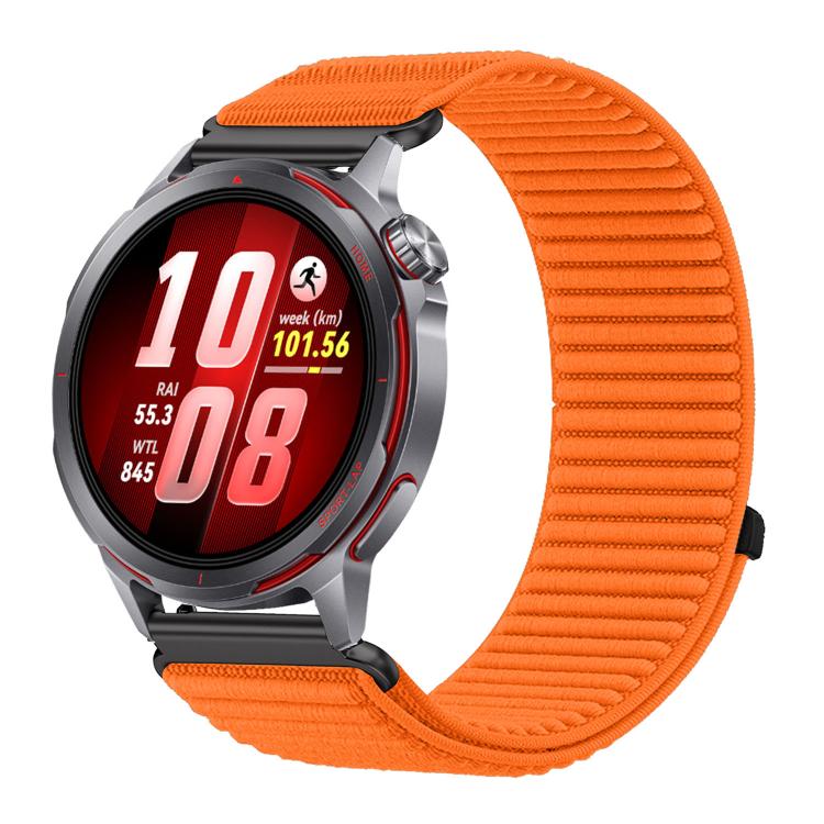 For Huawei Watch GT Runner 2 Woven Nylon Hook And Loop Fastener Metal Interface Watch Band