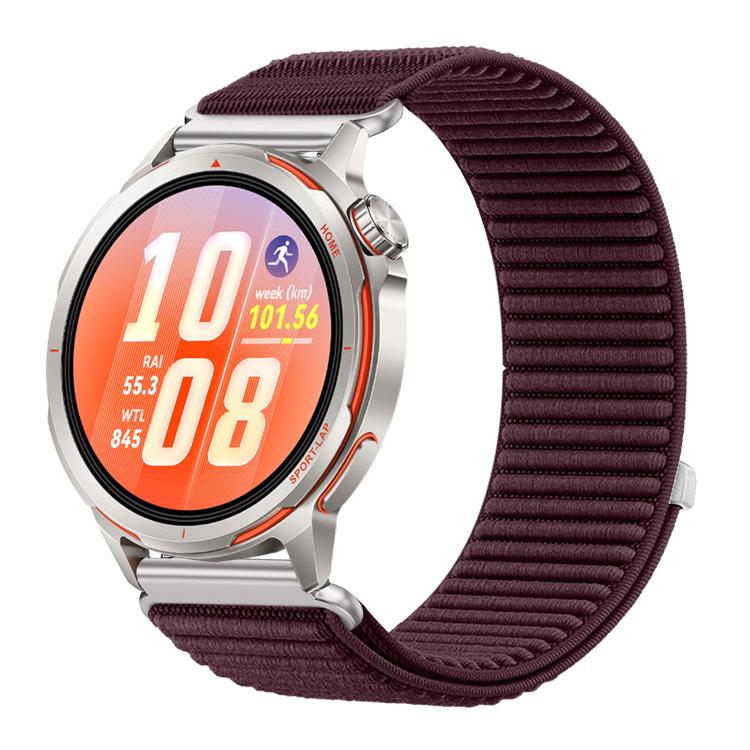 For Huawei Watch GT Runner 2 Woven Nylon Hook And Loop Fastener Metal Interface Watch Band