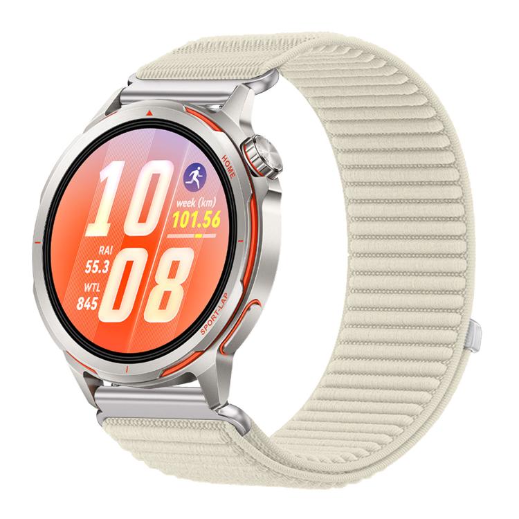 For Huawei Watch GT Runner 2 Woven Nylon Hook And Loop Fastener Metal Interface Watch Band
