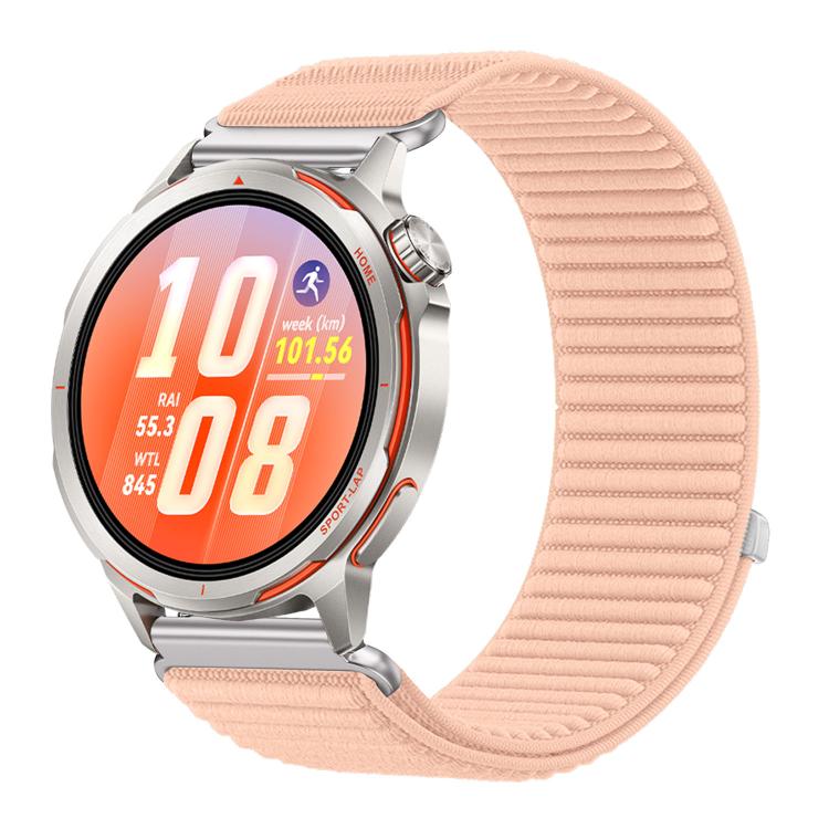 For Huawei Watch GT Runner 2 Woven Nylon Hook And Loop Fastener Metal Interface Watch Band
