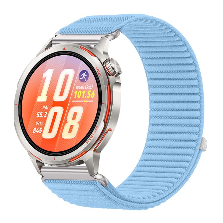 For Huawei Watch GT Runner 2 Woven Nylon Hook And Loop Fastener Metal Interface Watch Band