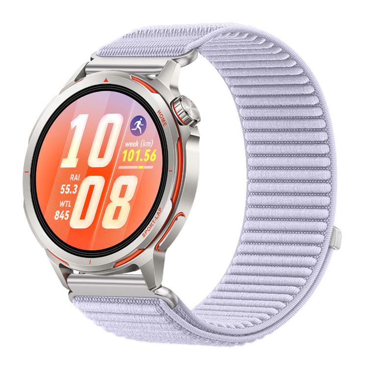 For Huawei Watch GT Runner 2 Woven Nylon Hook And Loop Fastener Metal Interface Watch Band